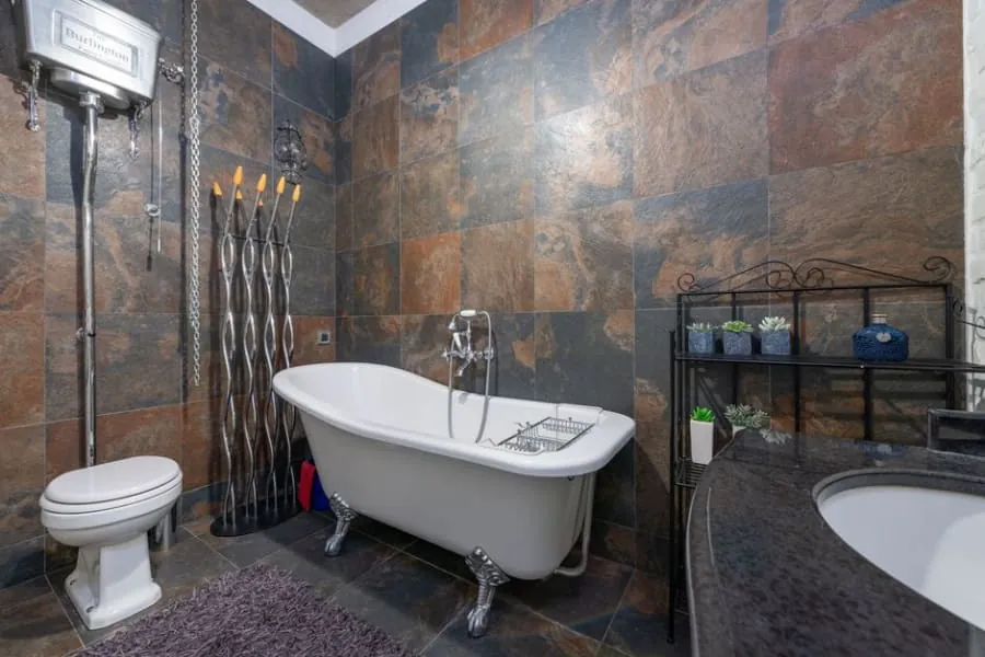 Elegant bathroom with a bath chosen to suit the home