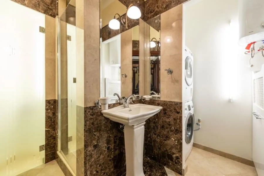 Compact shared bathroom in an HMO property