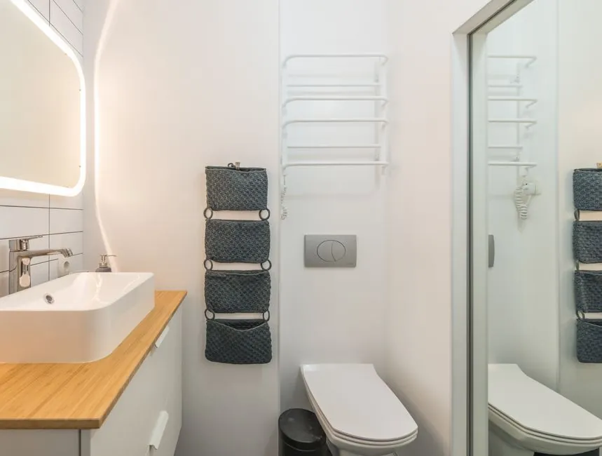 Clean, modern rental bathroom that appeals to tenants
