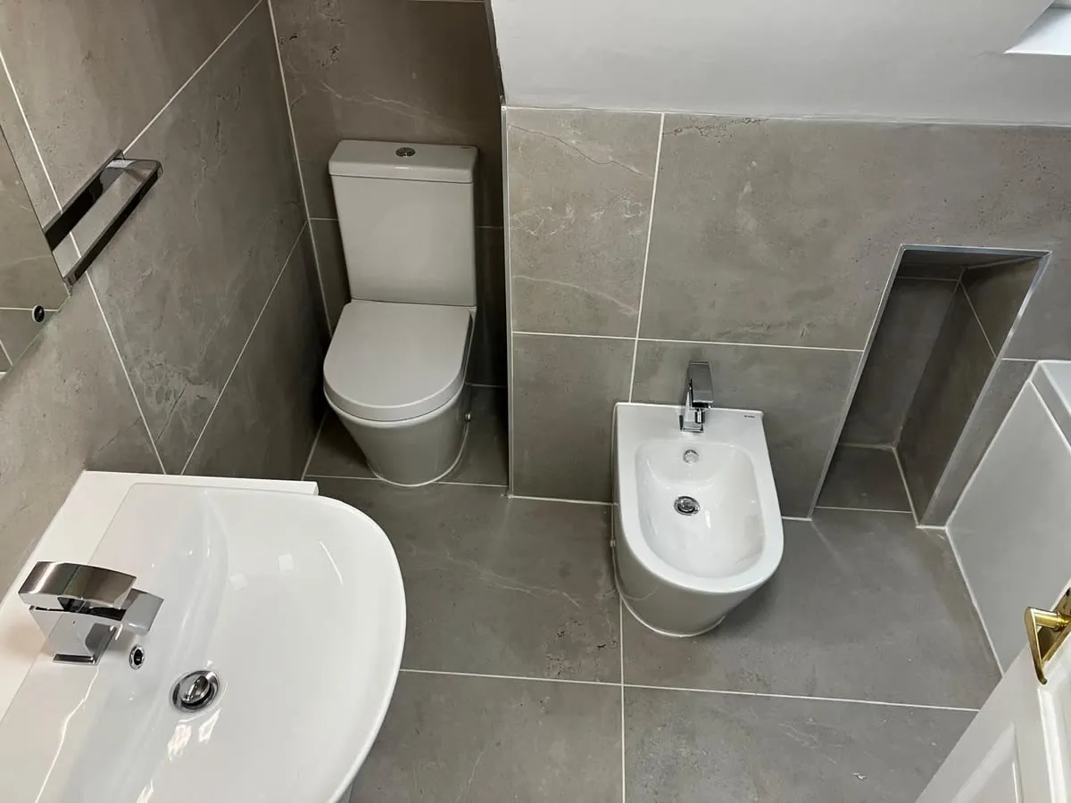 Stylish small bathroom design in a Derby home